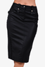 Christian Dior Black Wool/Silk Utility Midi Skirt Size 12 US