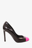 Christian Dior Black with Neon Pink Toe Leather Pump Size 35.5