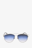 Christian Dior Blue Gradiant Silver Aviator Sunglasses