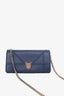 Christian Dior Blue Leather Diorama Wallet On Chain