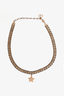 Christian Dior Brass Gold Toned Star Drop Choker Necklace