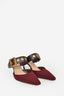 Christian Dior Burgundy Leather/Fabric Heel Size 38
