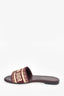 Christian Dior Burgundy Oblique Canvas Dway Slides Size 35
