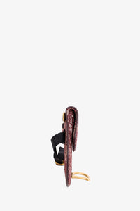 Christian Dior Burgundy Oblique Canvas 'Saddle' Belt Pouch