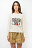 Christian Dior Cream 'Vive L' Amour' Cashmere Sweater sz 6