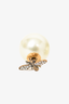 Christian Dior Faux Pearl Crystal Bee Tribales Stud Earrings