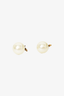 Christian Dior Faux Pearl Crystal Bee Tribales Stud Earrings