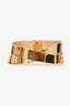Christian Dior Gold Tone Logo Wave Cuff Bracelet