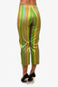 Christian Dior Green/Multicolour Striped Silk Capris Size 2