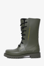 Christian Dior Green 'Diorcamp' Rubber Rain Boots Size 36