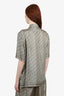 Christian Dior Grey/Khaki Green Silk Oblique Button-Down Top Size 40 Mens