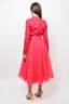 Christian Dior Magenta Long Sleeve Tulle Skirt Dress Size 4