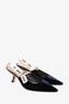 Christian Dior Navy Blue Velvet J'Adior Slingback Heels Size 36