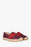 Christian Dior Navy/Red Heart Embroidered Espadrilles Size 37