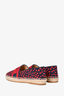 Christian Dior Navy/Red Heart Embroidered Espadrilles Size 37