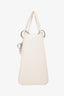 Christian Dior Off White Patent Cannage Embossed Small Lady Dior Top Handle Bag