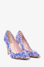 Christian Dior Pink/Blue Fabric Rosette Pump Size 35