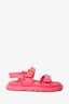 Christian Dior Pink Leather Gold Logo Sandals Size 38