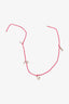 Christian Dior Pink Silver Charm Necklace
