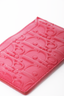 Christian Dior Red Embossed Monogram Card Holder