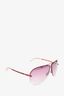 Christian Dior Red Frame Aviator Studded Sunglasses