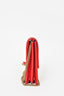 Christian Dior Red Leather Studded Diorama Vertical Crossbody Bag