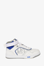 Christian Dior White/Blue Leather B27 Mid High Top Sneakers Size 37