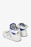 Christian Dior White/Blue Leather B27 Mid High Top Sneakers Size 37