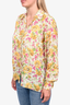Christian Dior Yellow/Pink Floral Sil  Blouse Size 4