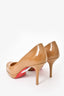 Christian Louboutin Beige Patent Leather Pumps Size 36