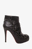 Christian Louboutin Black Leather Nitoinimoi 120 Bandage Ankle Boots Size 38