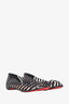 Christian Louboutin Black Leather/PVC Open Toe Flats Size 37.5