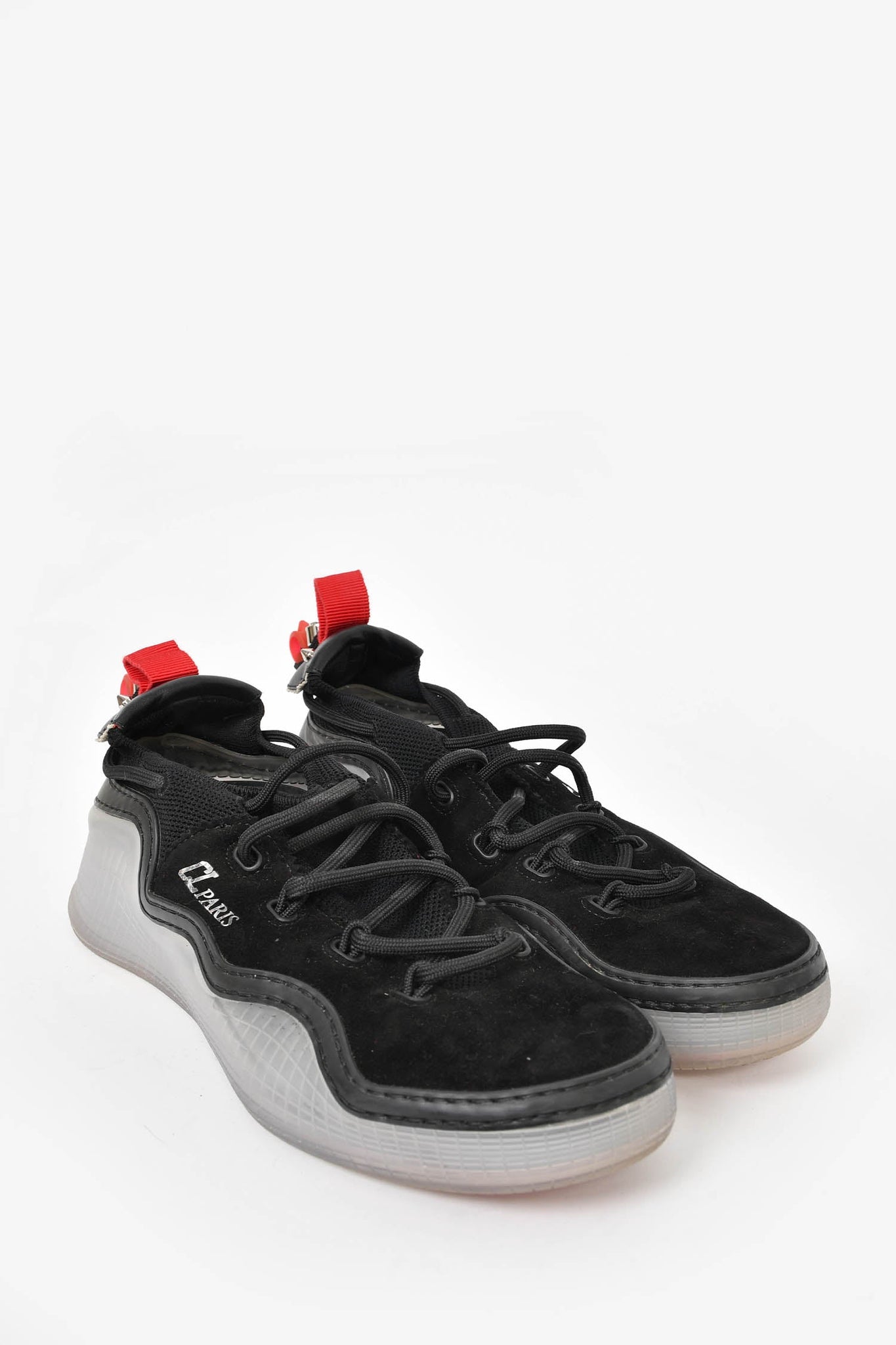 Christian Louboutin Black Mesh Arpoador Sneakers Size 40.5 Mens