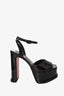Christian Louboutin Black Patent Amali Alta Platform Sandals Size 38.5