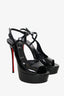 Christian Louboutin Black Patent So Jenlove Alta  Platform Sandals Size 40