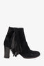 Christian Louboutin Black Suede Ankle Boots with Tassel Size 42