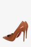 Christian Louboutin Brown Leather Pointed Toe Heels Size 35.5
