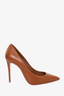 Christian Louboutin Brown Leather Pointed Toe Heels Size 35.5
