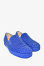 Christian Louboutin Electric Blue Suede Studded Slip On Sneakers Size 41