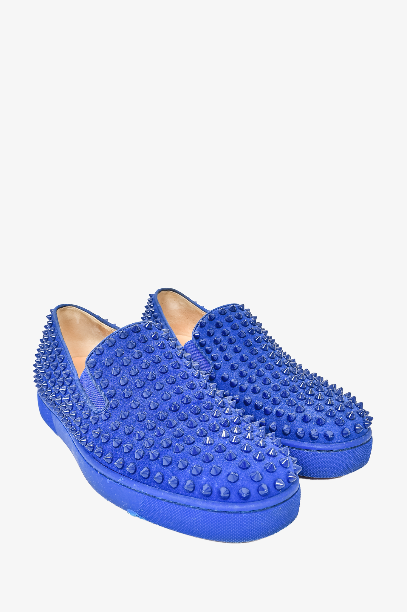 Louboutin Electric Blue Suede Slip On Sneakers Size – Mine & Yours