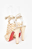 Christian Louboutin Gold Leather Ankle Wrap Heels Size 39
