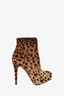 Christian Louboutin Leopard Print Pony Hair Heeled Boots Size 37.5