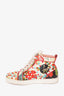 Christian Louboutin Multicolor Floral Print Spike High Top Sneaker Size 37