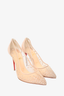 Christian Louboutin Nude Mesh Crystal Embellished 'Strass' Heels Size 36