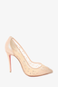 Christian Louboutin Nude Mesh Crystal Embellished 'Strass' Heels Size 36