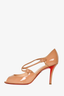 Christian Louboutin Nude Patent Leather Heeled Sandals Size 37