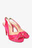 Christian Louboutin Pink Satin Gold Trimmed Heels Size 39.5