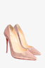 Christian Louboutin Pink Sequin Point Toe Heels Size 38