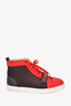 Christian Louboutin Red/ Black Mesh High Top Sneakers Size 41