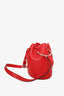 Christian Louboutin Red Calf Leather By My Side Bucket Bag